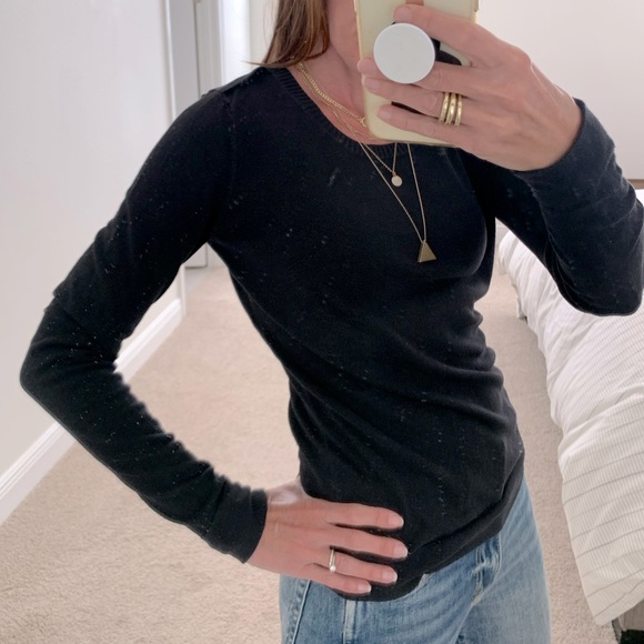 Kersh Black Cotton Blend Long Sleeved Cozy Slim Fit Sweater SZ M - Picture 1 of 11